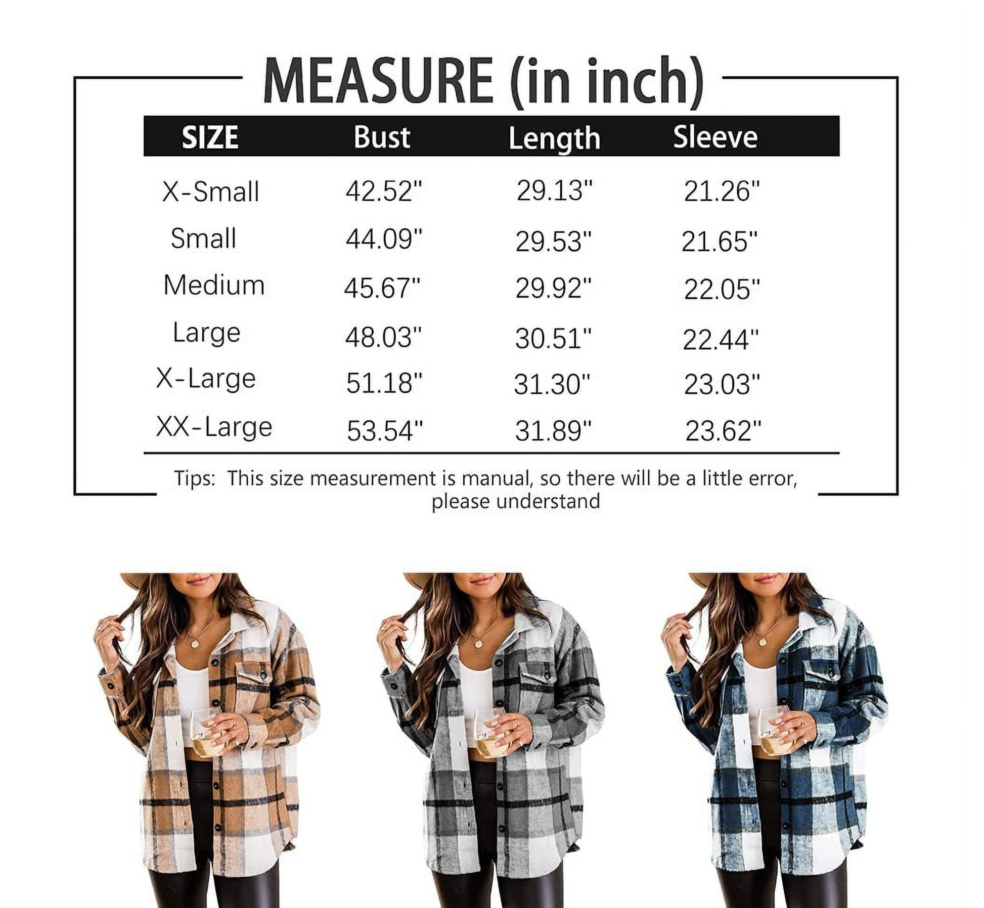 Flannel Shirts for Women Plaid Jackets Long Sleeve Shackets Womens Button down Coats Blouses